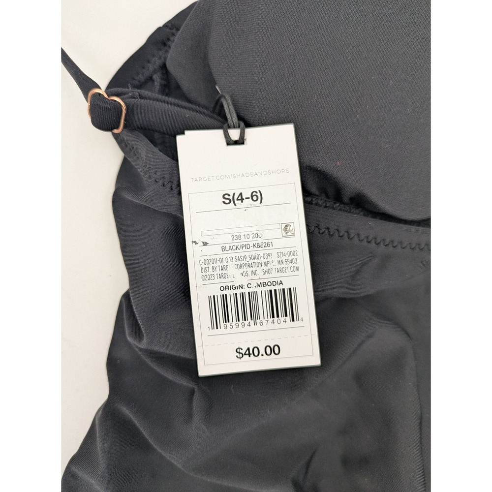 Women’s Shade & Shore Black One Piece Size S Bathing Swimsuit Padded NWT - Picture 5 of 5